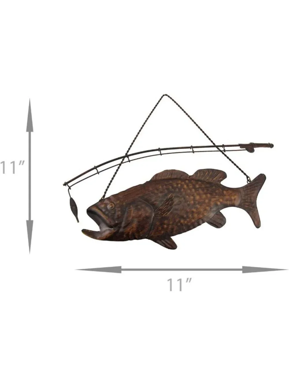 Rustic Largemouth Bass Metal Wall Art | 14